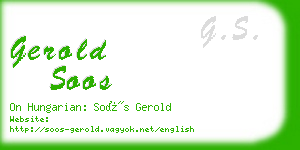 gerold soos business card